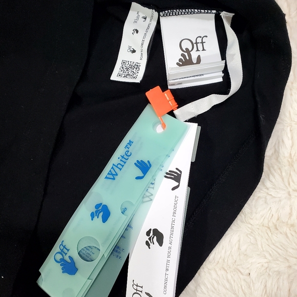 Off-White Men's Seasonal Blue 90's Liquid Over Shortsleeve Tee Black Blue sz MED - Picture 8 of 9